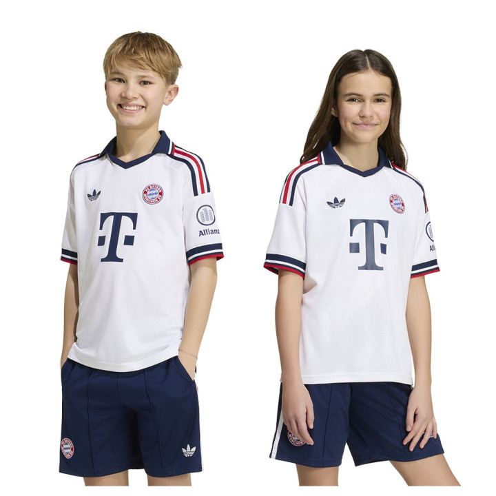 ADIDAS Maglia Calcio Fc Bayern Away 26 27 Bianco Rosso Bambino