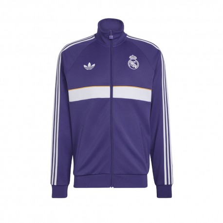 ADIDAS Originals Felpa Real Madrid Full Zip Poly Viola Uomo