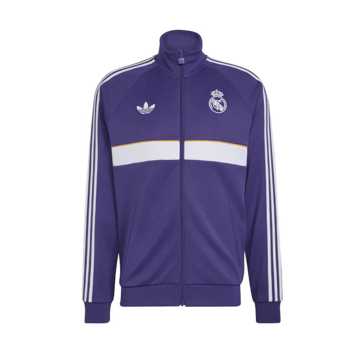 ADIDAS Originals Felpa Real Madrid Full Zip Poly Viola Uomo