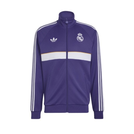 ADIDAS Originals Felpa Real Madrid Full Zip Poly Viola Uomo
