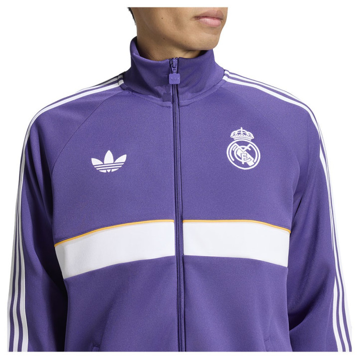 ADIDAS Originals Felpa Real Madrid Full Zip Poly Viola Uomo