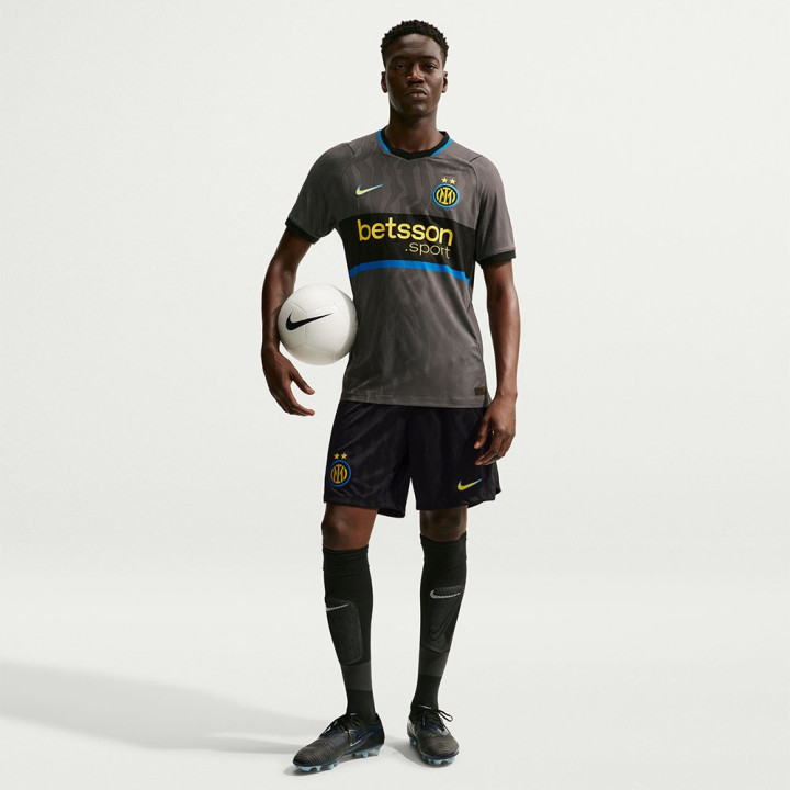 Nike Pantaloncini Calcio Inter Third 26 27 Nero Giallo Uomo
