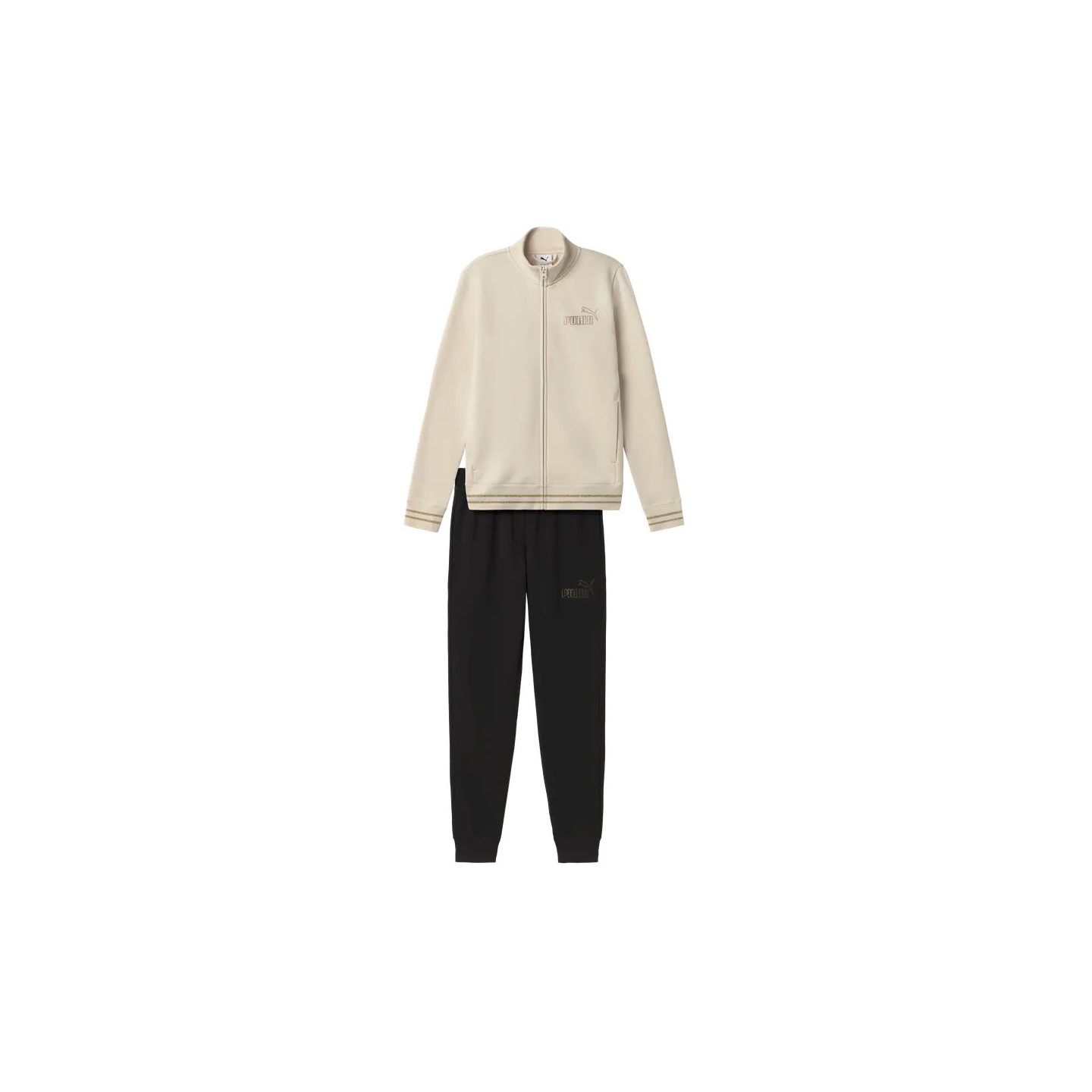 Tuta Puma Ess Rhinestone Fz Suit Fl Donna Beige Piccolo - Immagine 2