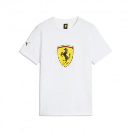Puma T-Shirt Palestra Ferrari Colored Shield Bianco Bambino