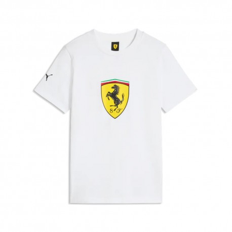 Puma T-Shirt Palestra Ferrari Colored Shield Bianco Bambino