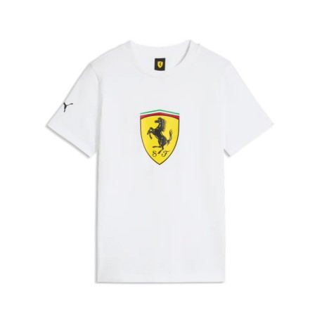 Puma T-Shirt Palestra Ferrari Colored Shield Bianco Bambino