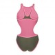 Arena Costume Piscina Big Logo Verde Fucsia Donna