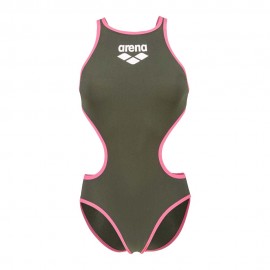 Arena Costume Piscina Big Logo Verde Fucsia Donna