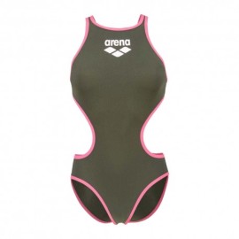 Arena Costume Piscina Big Logo Verde Fucsia Donna