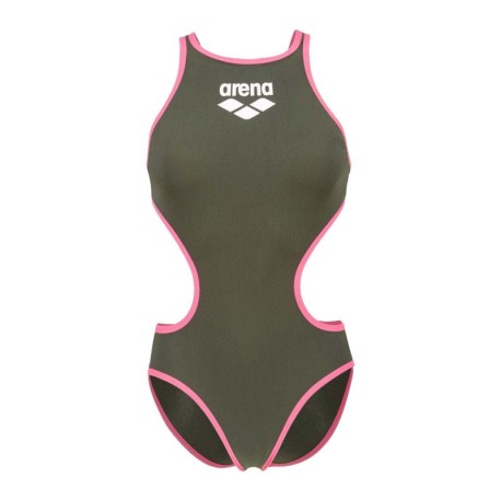 Arena Costume Piscina Big Logo Verde Fucsia Donna