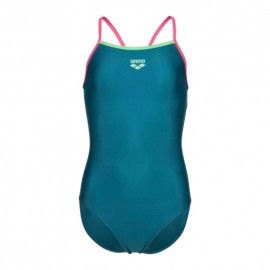 Arena Costume Piscina Lightdrop Solid Verde Fucsia Bambina