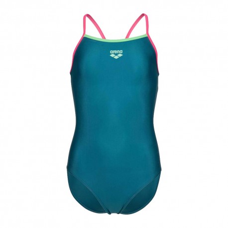 Arena Costume Piscina Lightdrop Solid Verde Fucsia Bambina