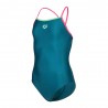 Arena Costume Piscina Lightdrop Solid Verde Fucsia Bambina