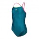 Arena Costume Piscina Lightdrop Solid Verde Fucsia Bambina