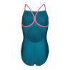 Arena Costume Piscina Lightdrop Solid Verde Fucsia Bambina