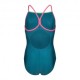 Arena Costume Piscina Lightdrop Solid Verde Fucsia Bambina