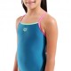 Arena Costume Piscina Lightdrop Solid Verde Fucsia Bambina