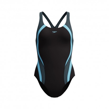 Speedo Costume Piscina Supportato Quantum Nero Blu Donna