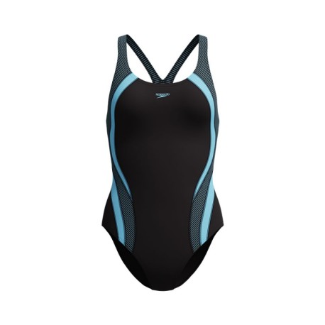 Speedo Costume Piscina Supportato Quantum Nero Blu Donna