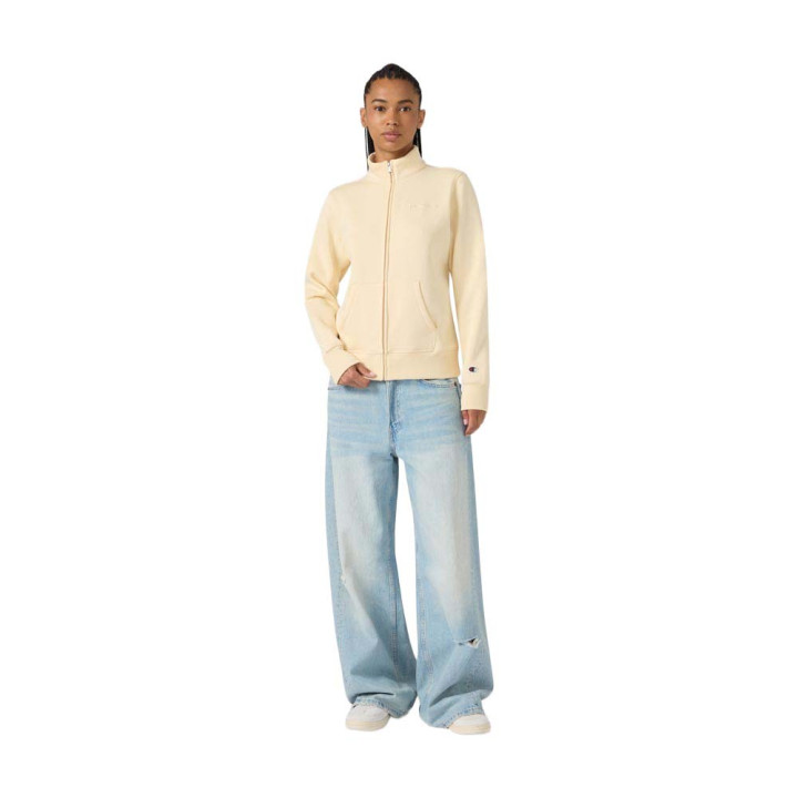 Champion Felpa Con Cerniera Beige Donna