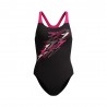 Speedo Costume Piscina Medley Nero Fucsia Donna