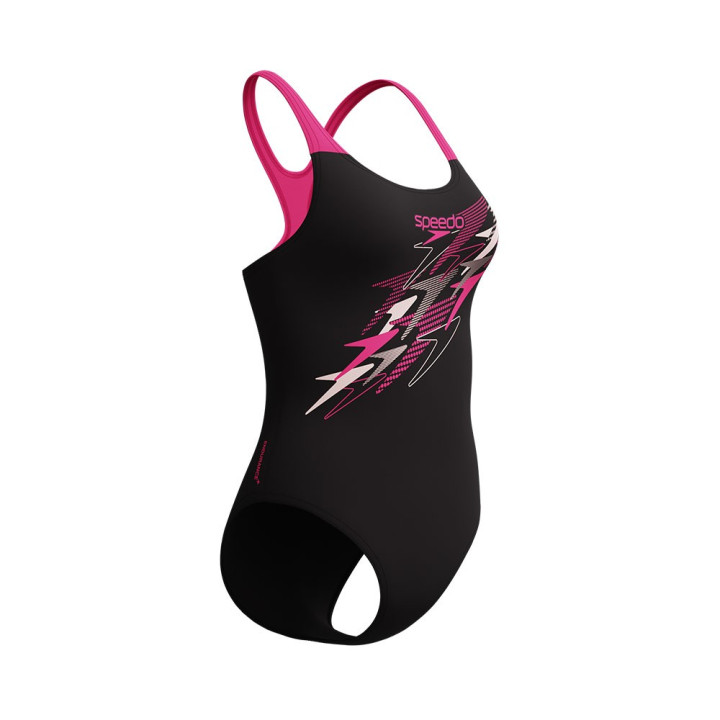 Speedo Costume Piscina Medley Nero Fucsia Donna
