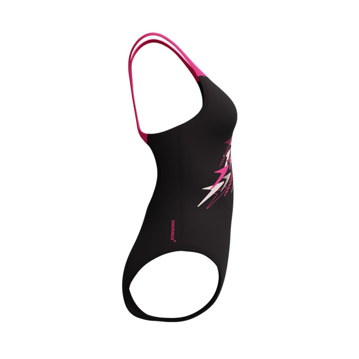 Speedo Costume Piscina Medley Nero Fucsia Donna