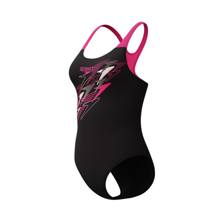 Speedo Costume Piscina Medley Nero Fucsia Donna