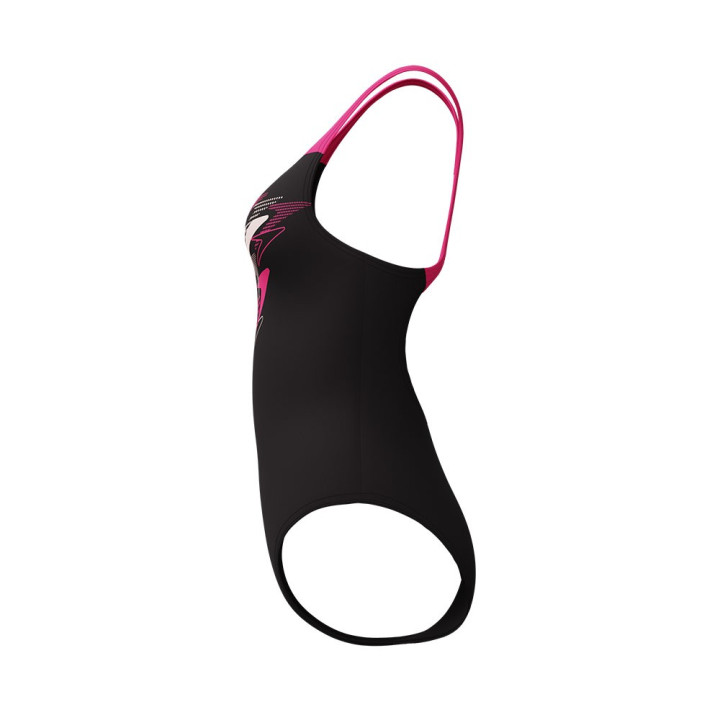 Speedo Costume Piscina Medley Nero Fucsia Donna