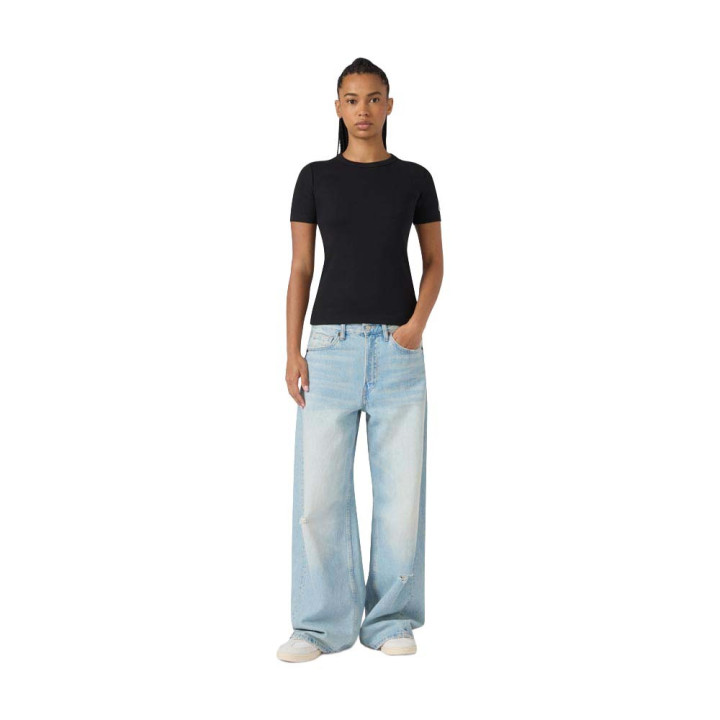 Champion T-Shirt Rib Nero Donna
