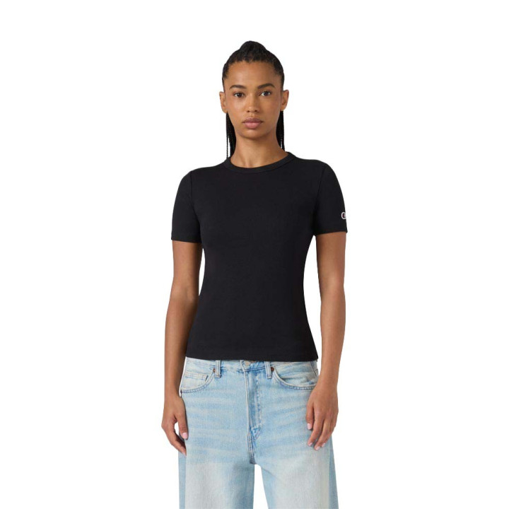 Champion T-Shirt Rib Nero Donna
