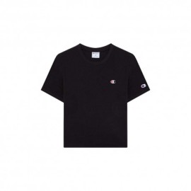 Champion Cropped T-Shirt Logo Nero Donna
