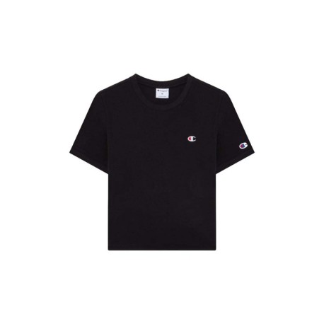 Champion Cropped T-Shirt Logo Nero Donna