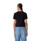 Champion Cropped T-Shirt Logo Nero Donna