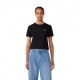 Champion Cropped T-Shirt Logo Nero Donna
