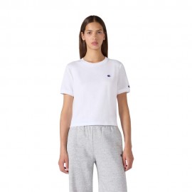 Champion Cropped T-Shirt Logo Bianco Donna