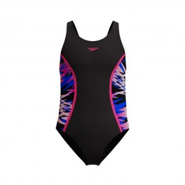 Speedo Costume Piscina Hyperboom Nero Fucsia Bambina