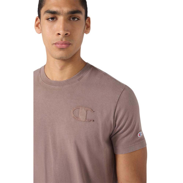 Champion T-Shirt Logo Vintage Rosa Uomo
