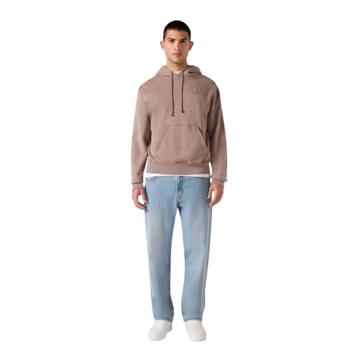Champion Felpa Vintage Logo Rosa Uomo