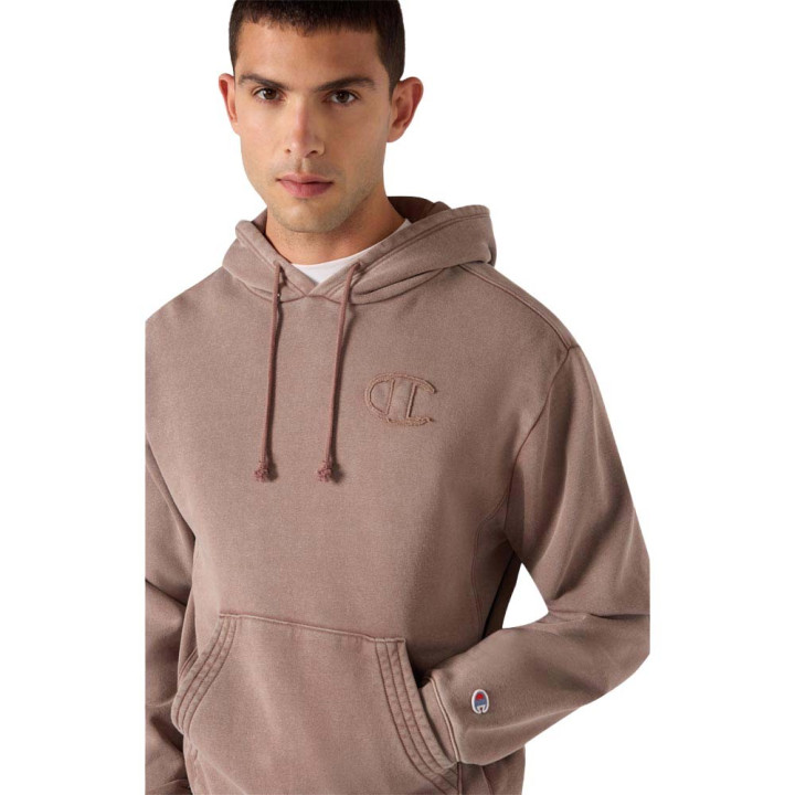 Champion Felpa Vintage Logo Rosa Uomo