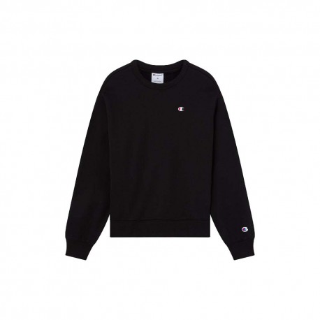 Champion Felpa Girocollo Logo Piccolo Nero Uomo