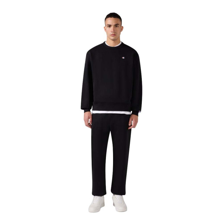 Champion Felpa Girocollo Logo Piccolo Nero Uomo