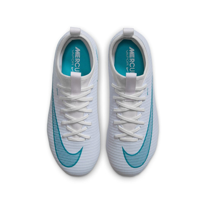 Nike Vapor 17 Acad Fg Mg Bianco Azzurro - Scarpe Da Calcio Bambino