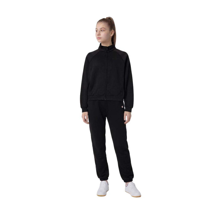 Champion Tuta Sportiva C Zip Nero Bambina
