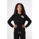 Champion Felpa Palestra Full Zip Con Cappuccio Nero Bambina