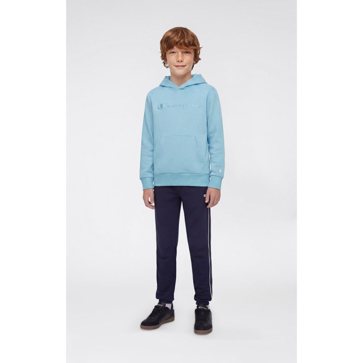 Champion Felpa Palestra Con Cappuccio Logo Tonale Blu Bambino