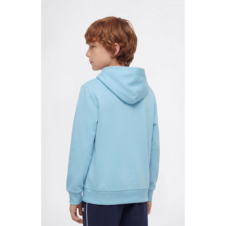 Champion Felpa Palestra Con Cappuccio Logo Tonale Blu Bambino