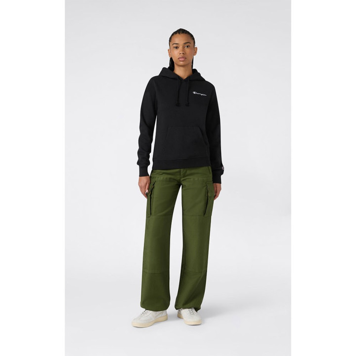 Champion Felpa Logo Piccolo Nero Donna