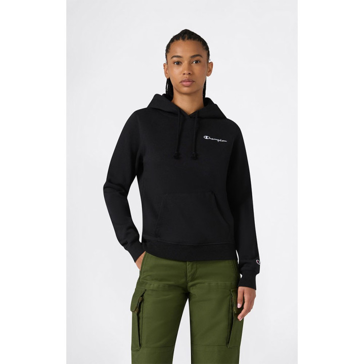 Champion Felpa Logo Piccolo Nero Donna