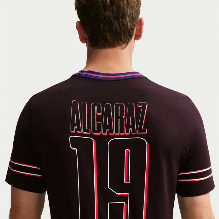 Nike T-Shirt Tennis Dri-Fit Cotton Alcaraz Burgundy Ash Uomo